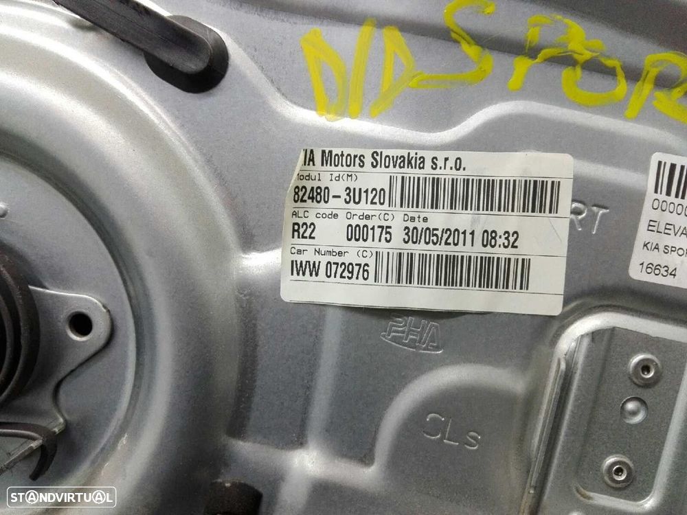 ELEVADOR DE VIDRO FRONTAL DIREITO KIA SPORTAGE 2011 -824803U120 - 3