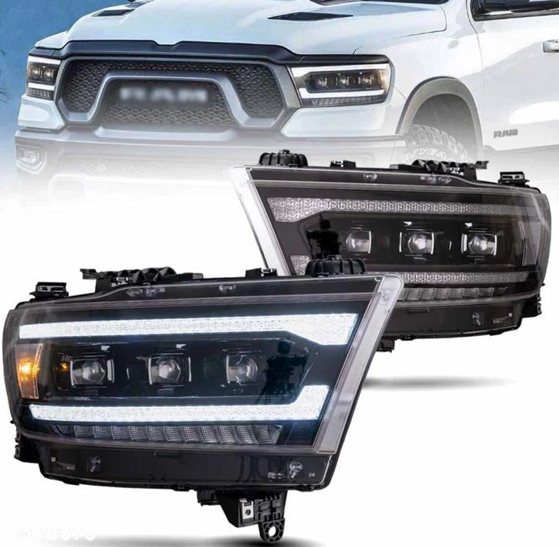 Reflektor Lampa kpl Vland Full Bi Led Neon Tuning Dodge Ram V 5 1500 19-24 - 1