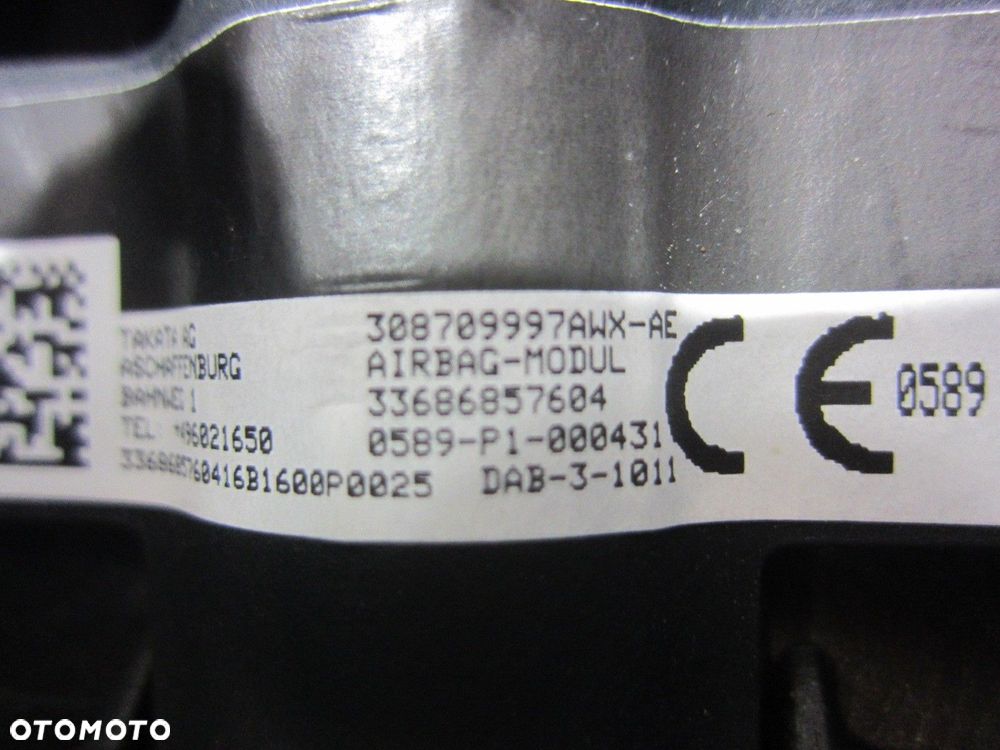 BMW X1 F48 F39 PODUSZKA KIEROWCY AIRBAG ORYGINAŁ USA 32306877541 6877541 - 10