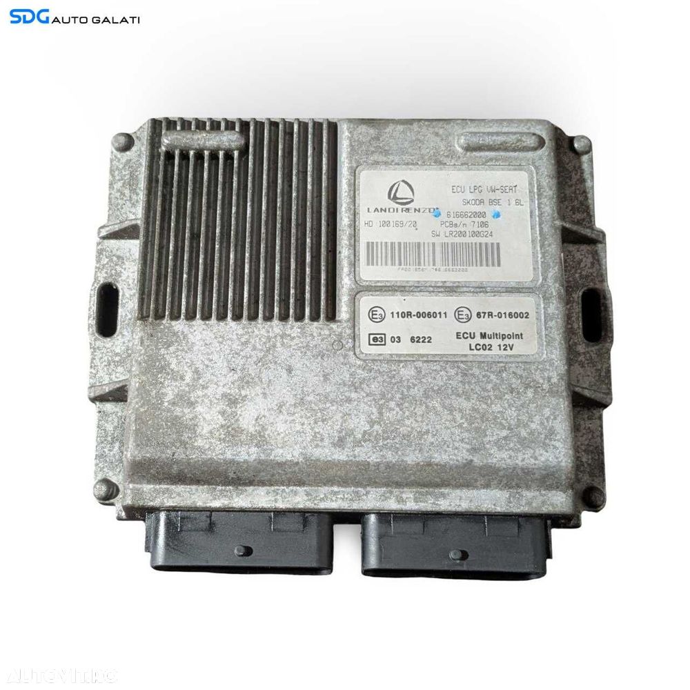 Unitate Modul Calculator Gaz GPL Multimarca LANDI RENZO Fiat Skoda Seat Opel Dacia Ford BMW Audi Volkswagen Mercedes Nissan Renault 1.6 Benzina BSE 2005 - 2013 Cod 616662000 [LR3812] - 1