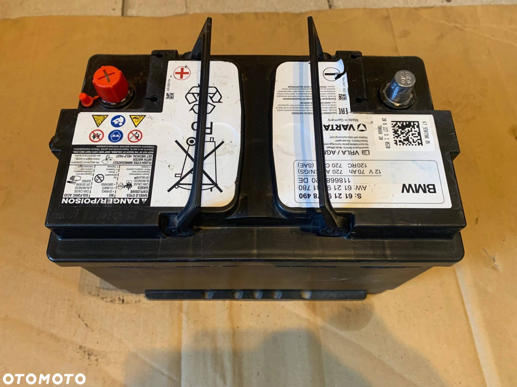 AKUMULATOR AGM 12V 70AH 720A BMW 9878490 9381780 ORYGINALNY - 3