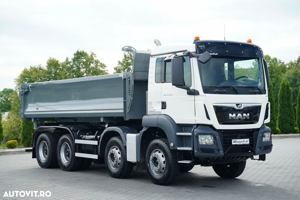 MAN TGS 35.420 / 8X4 / BASCULĂ CU 2 LATE - 6 M / LATERALĂ HIDROBRATĂ / BORDMATIC / VINCENT / EURO 6 - 17