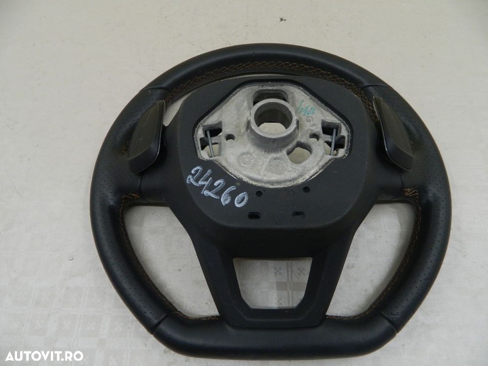Volan piele Seat Leon Cupra, 2021, 2022, 2023, cod origine 5FA419091FS. Cu comenzi si padele. - 4