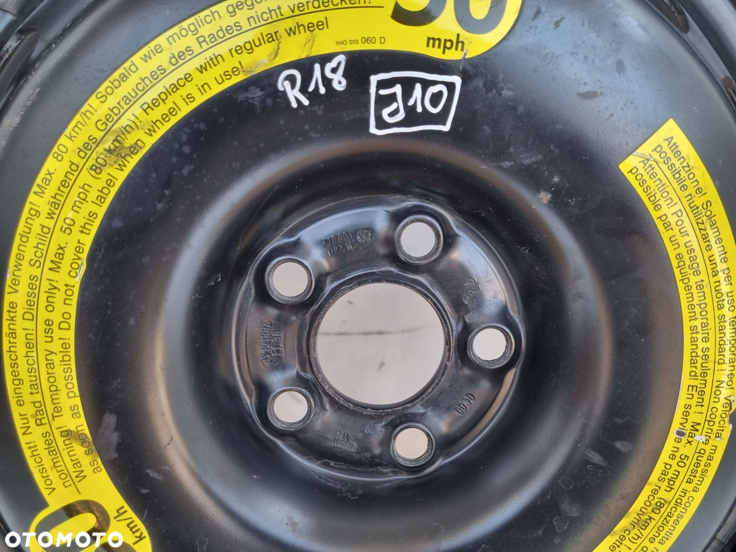 Audi Seat Vw Skoda KOŁO DOJAZDOWE dojazdówka 125/70 R18 5x100 1J0601027M - 2