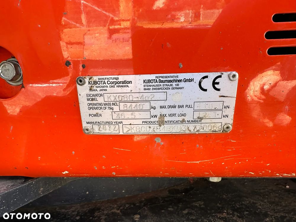 Kubota KX 080 - 4 alfa 2 - tylko 1181 MTG - 15