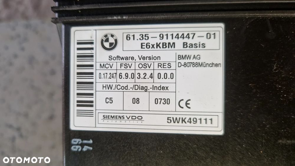 BMW E60 E61 MODUŁ KOMFORTU 9114447 - 3