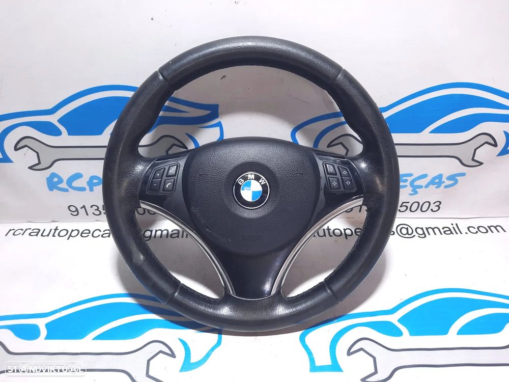 VOLANTE GUIADOR COMPLETO BMW SERIE 1 E81 SERIE 1 E87 E82 E88 SERIE 3 E90 E91 E92 E93 X1 E87 PELE AIRBAG COMANDOS MULTIFUNÇÕES CONTROLO - 1