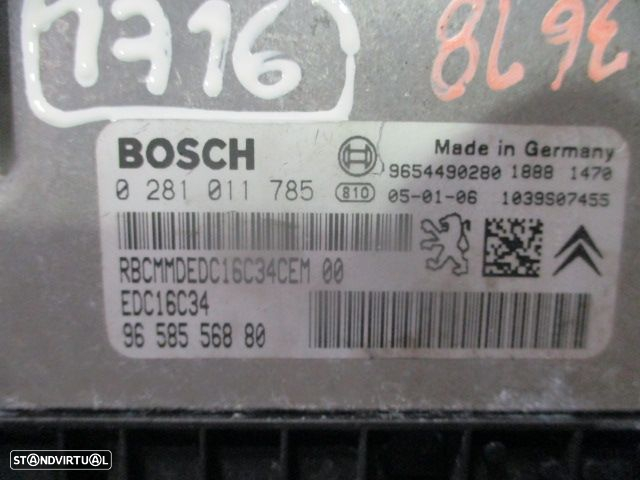 Centralina 9658556880 0281011785 CITROEN C3 1 FASE 1 2005 1.4HDI 70CV 5P AZUL ORIGINAL BOSCH - 2