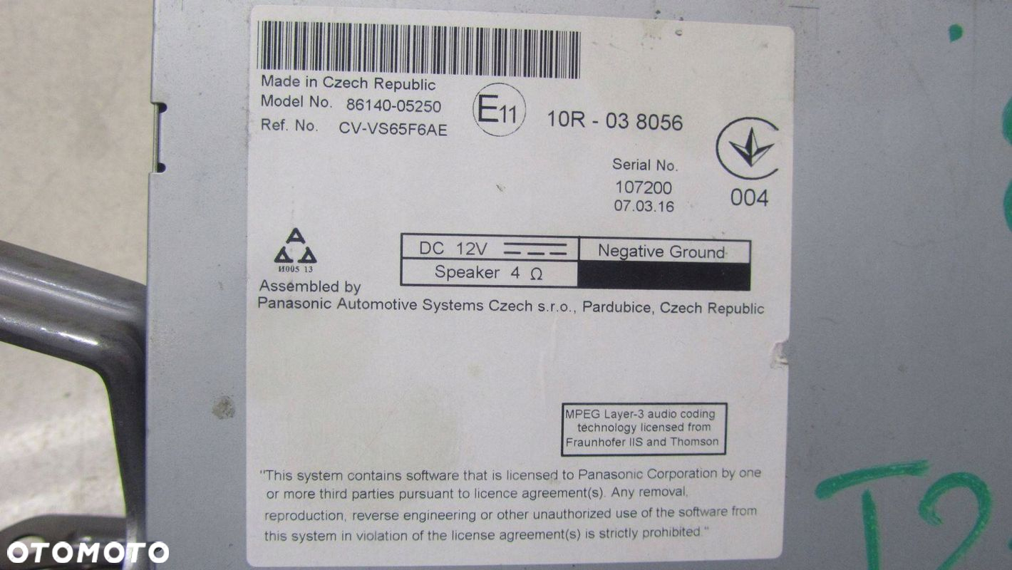 TOYOTA AVENSIS T27 LIFT T29 RADIO NAWIGACJA 86140-05250 - 2