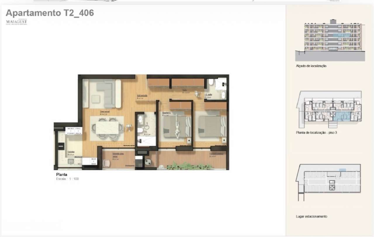 Apartamento T2 | Em construção | Varanda | Lug Garagem - Grande imagem: 3/6