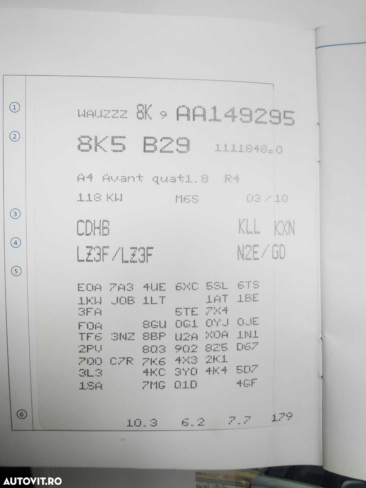 piese auto second hand Audi A4 B8 quattro 1.8tfsi tip CDHB 160cp euro5 - 5