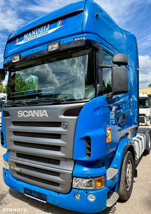 Scania R420 TOPLINE AUTOMAT RETARDER SPOJLERY KLIMA XENONY 2xALUTANK LODÓWKA SKÓRA EURO 5 2008r