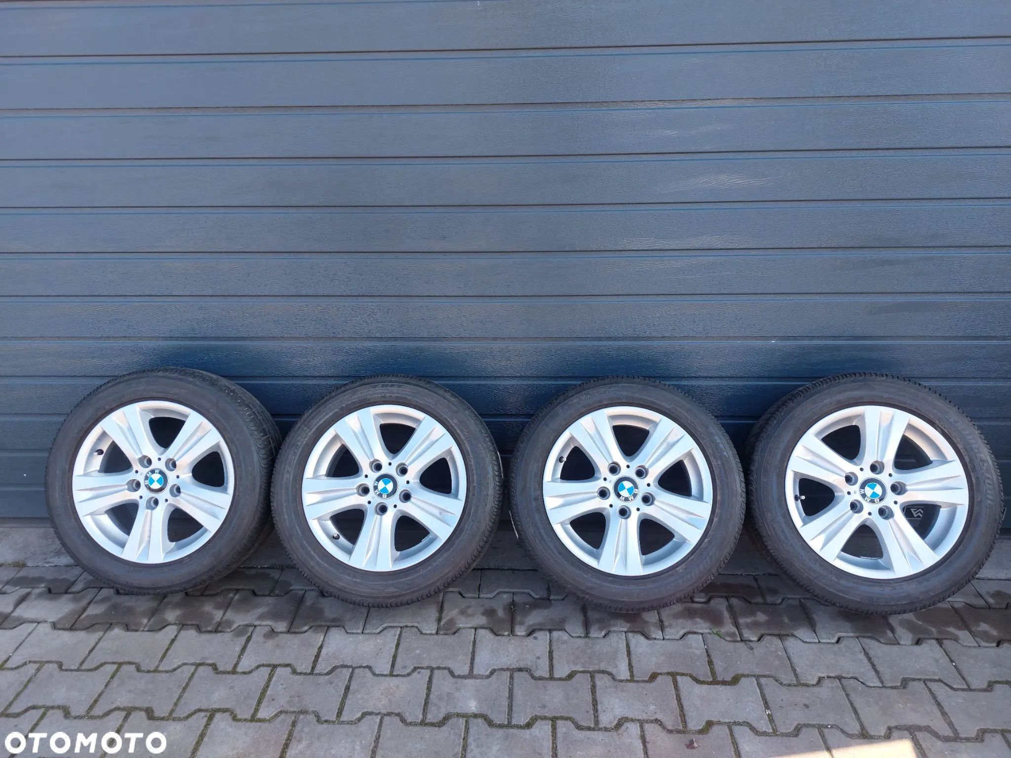 BMW E87 KOŁA FELGI ALUMINIOWE R16 7J ET44 5X120 ORYGINAŁ PROSTE OPONY W SŁABYM STANIE GRATIS ! - 1