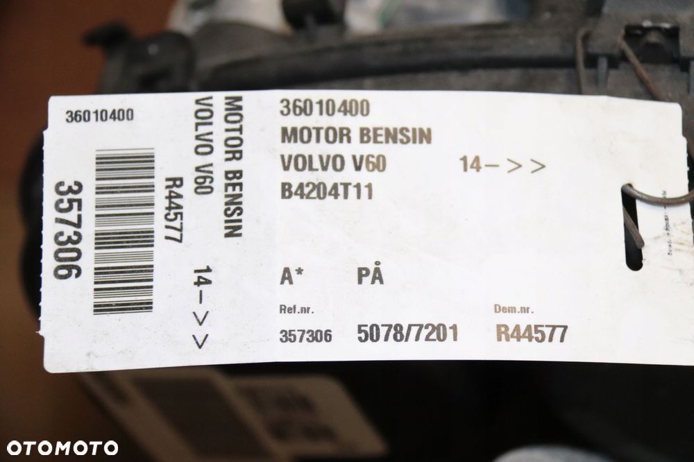 volvo v40 v70 s80 xc70 v60 s60 xc60 silnik 2.0 t5 silnik b4204t11, 1000 km - 11