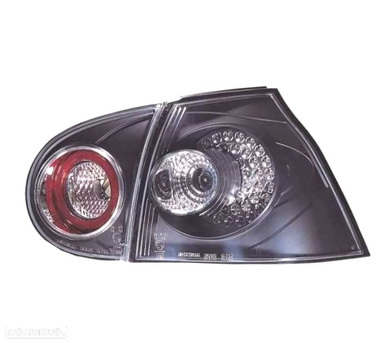 FAROLINS TRASEIROS LED VOLKSWAGEN VW GOLF 5 MK V 03-08 CROMADO PRETO - 2