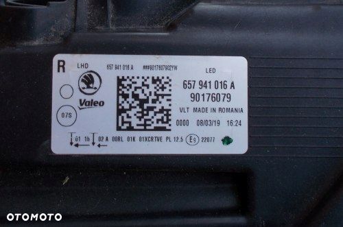 SKODA SCALA 657 657941016A LAMPA PRAWA FULL LED OE - 14