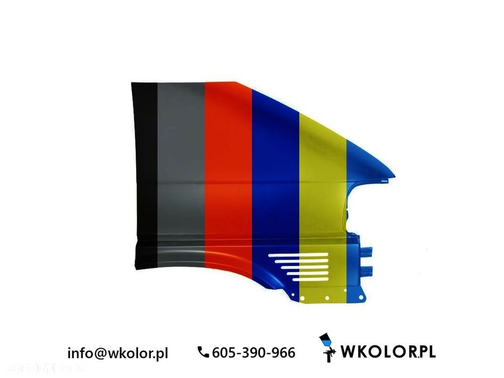 NOWY BŁOTNIK VW TRANSPORTER T4 (70B, 70C, 7DB, 7DK, 70J, 70K, 7DC, 7 1998-2003 LAKIEROWANY W KOLOR - 1