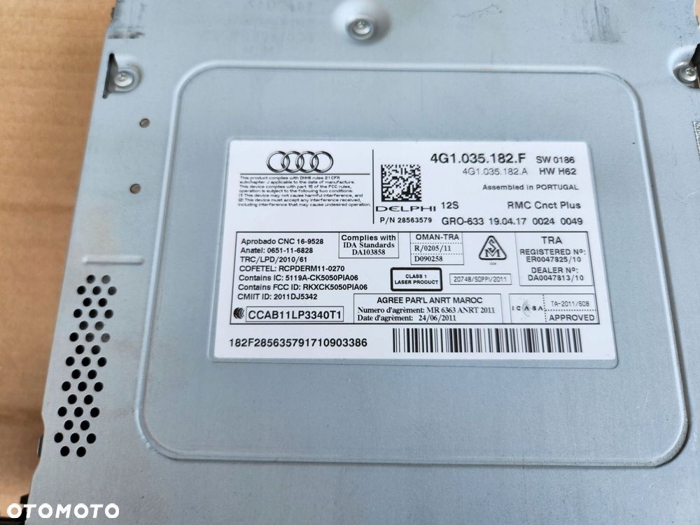 audi a6 a7 4g czytnik 4g1035182f mmi radio cd - 3