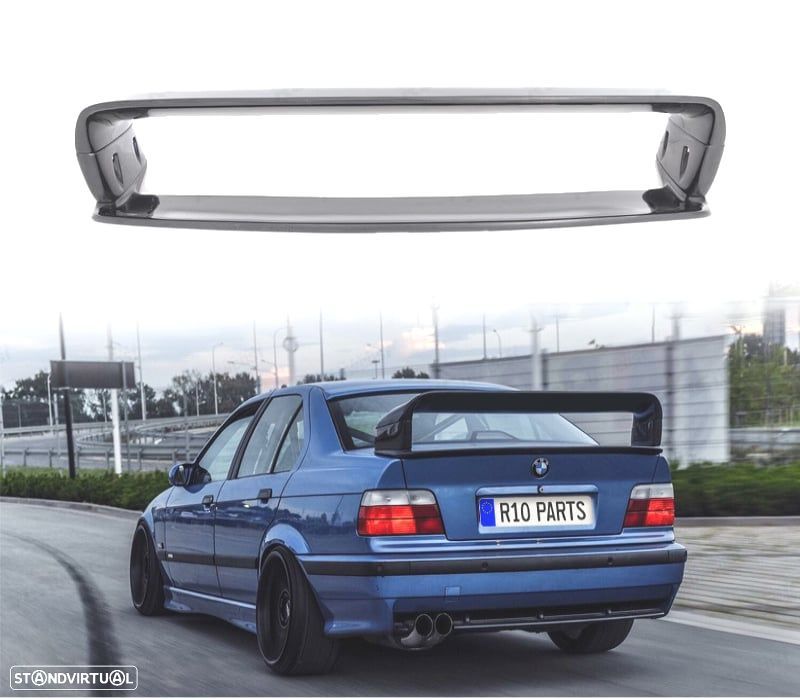 SPOILER BMW SÉRIE 3 E36 90-99 PRETO BRILHANTE LOOK M3 GT - 1