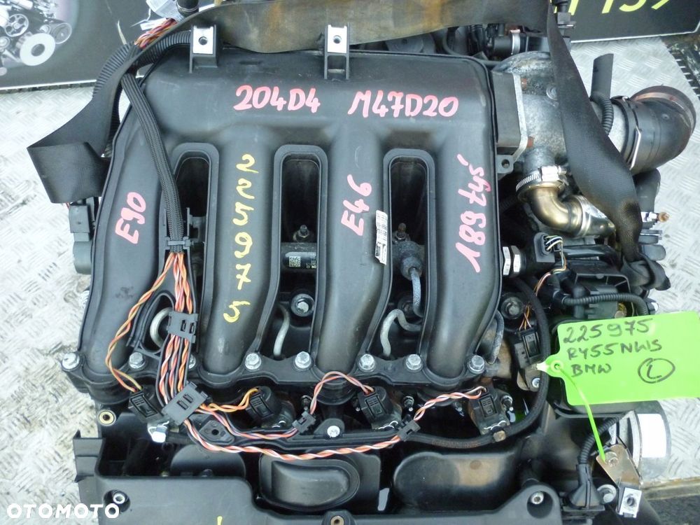 SILNIK KOMPLETNY BMW E46 2.0 D 122KM M47D20 204D4 189 TYS - 2