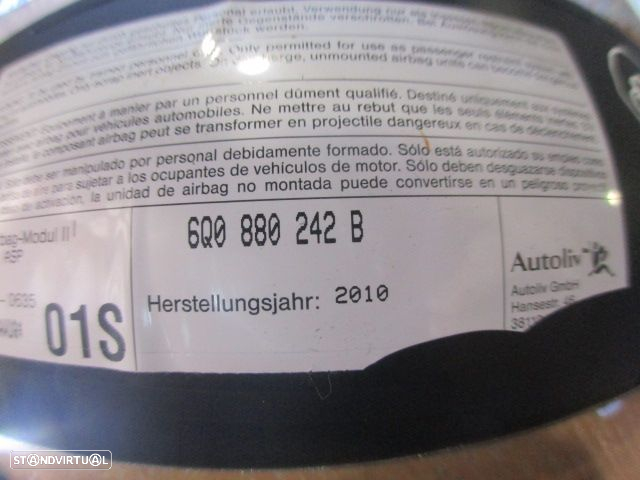 Airbag Banco 6Q0880242B SKODA FABIA 2 SW 2011 1.6TDI 90CV 5P CINZA FD - 5