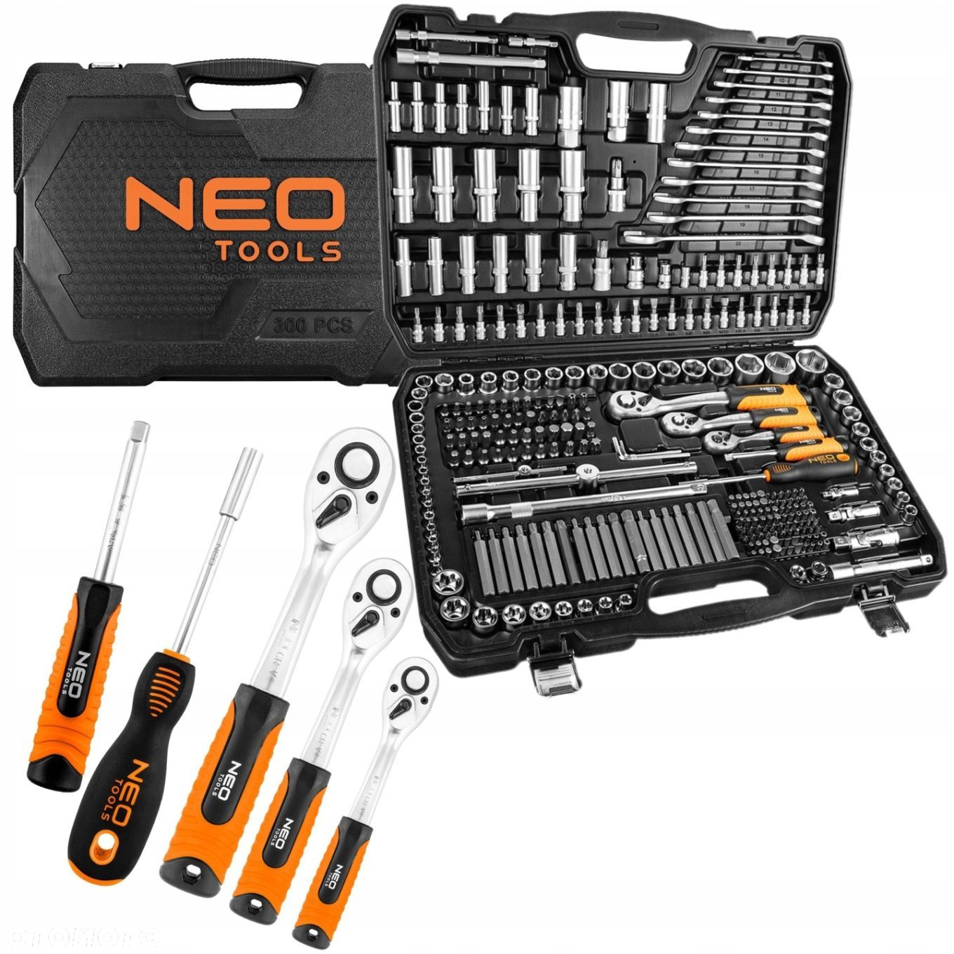 NEO KLUCZE NASADOWE 1/4" 3/8" 1/2" ZESTAW NARZĘDZIOWY NASADKI TORX 300 EL. - 1