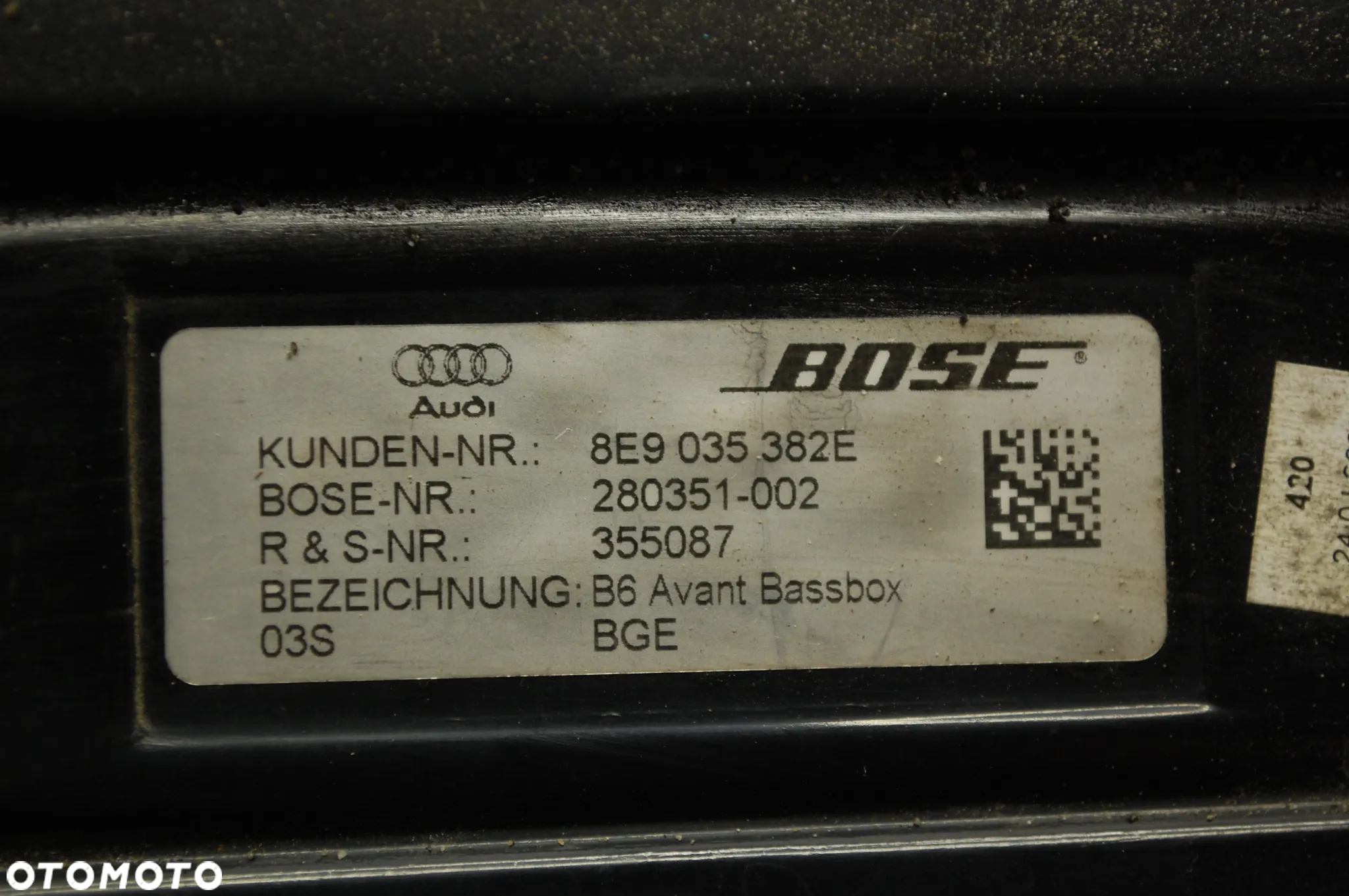 SUBWOOFER GŁOŚNIIK BOSE 8E9035382E AUDI A4 B7 KOMBI - 4
