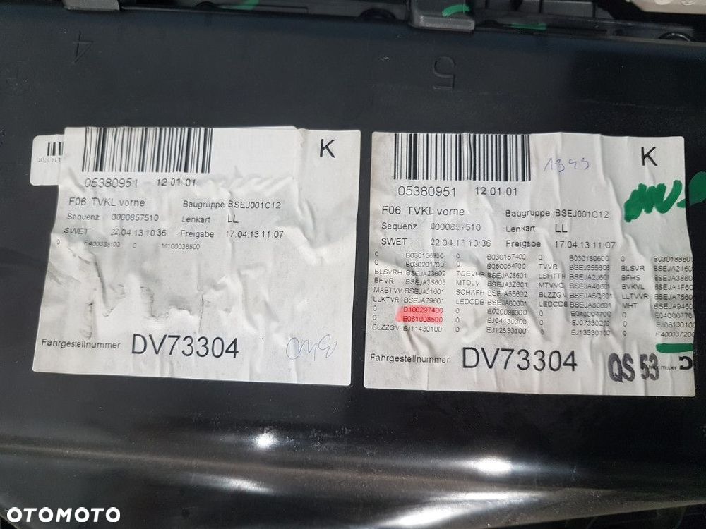 TAPICERKA DRZWI PRZÓD PRAWE 105083581C BMW M6 F06 - 7