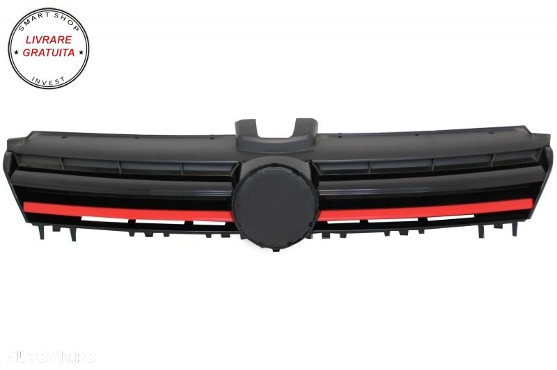 RHD Faruri LED cu Grila VW Golf 7 VII (2013-2017) R Design Rosu- livrare gratuita - 2