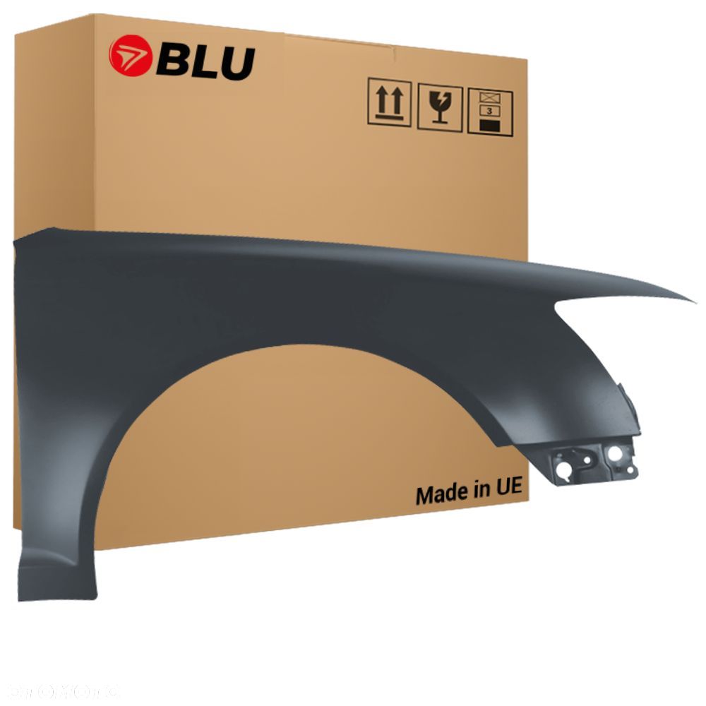 BLU Błotnik Audi A6 C6 Lift LX7Z Prawy Srebrny 2008-2011 przód DelfinGrau