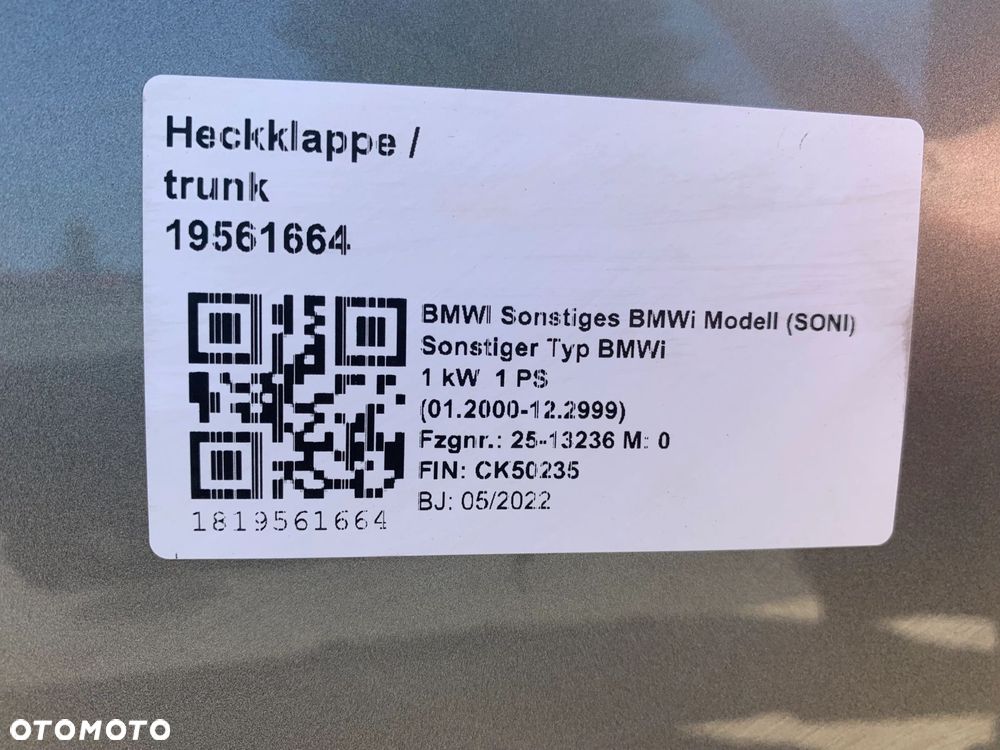 KOMPLETNY TYŁ KLAPA ZDERZAK LAMPY BELKA BMW IX I20 C4A OXIDE GREY II - 15