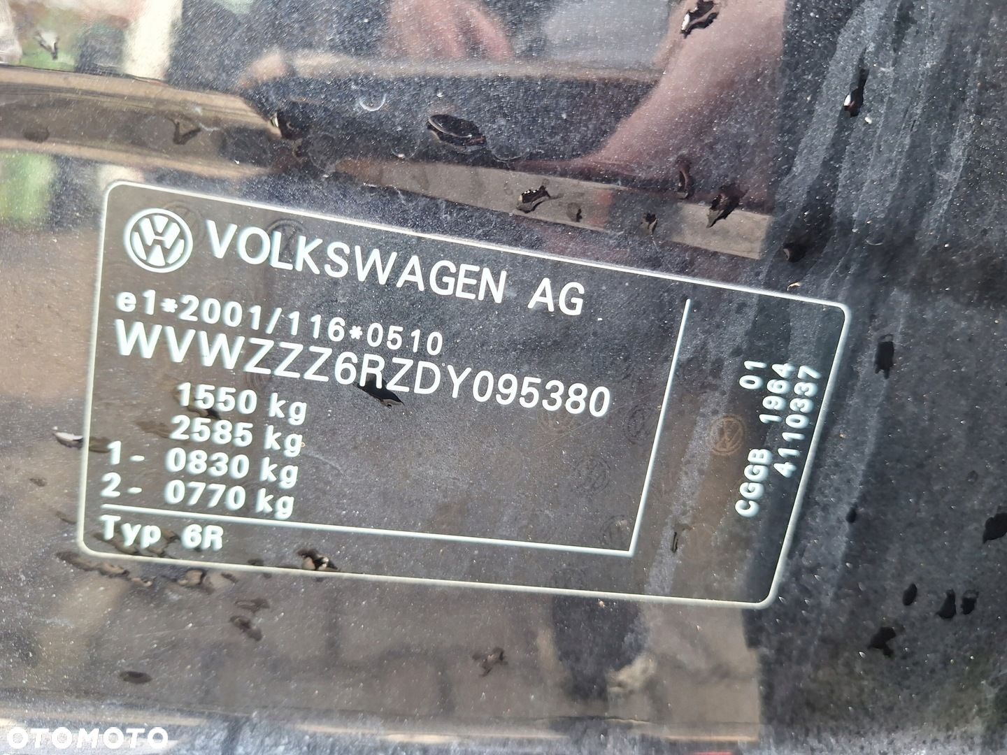 VOLKSWAGEN VW POLO 5 V 6R 6C 09-17 CZARNE LUSTERKO PRAWE 5D LC9X .-PIN EU - 8