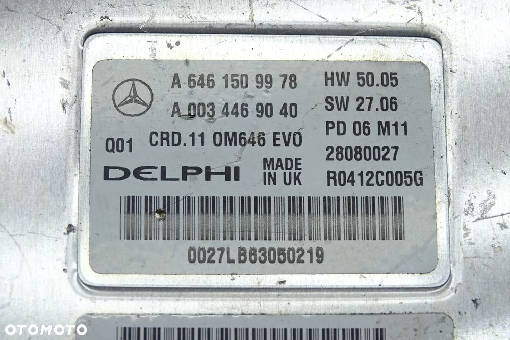 Mercedes E W211 C W204 2.2 CDI Moduł Sterownik silnika 6461509978 - 3