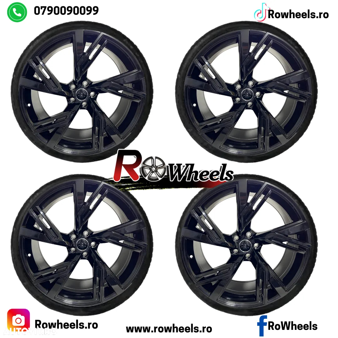 Jante AUDI 21 R21 RS A5 A6 A7 A8 Q3 Q5 Q7 Q8 Gloss black cu anvelope vara/iarna - 2