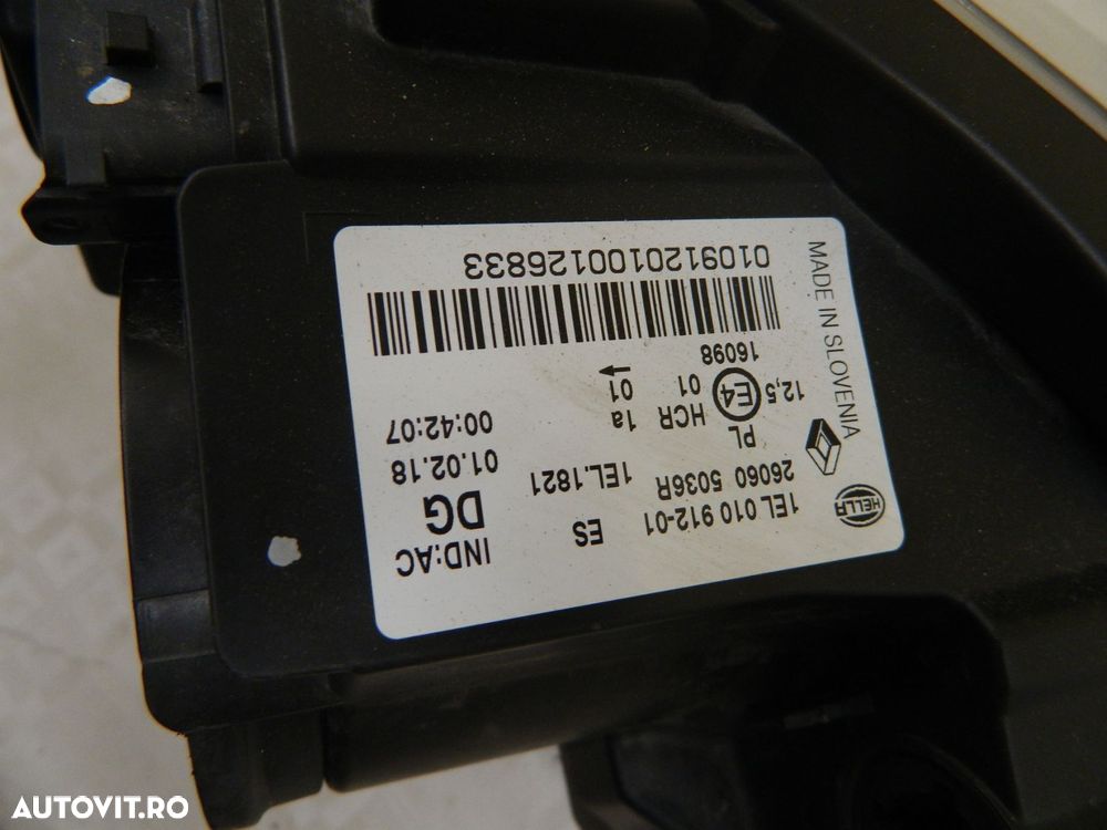 Far stanga Renault Zoe Halogen cu lupa,  2012, 2013, 2014, 2015, 2016, 2017, 2018, cod origine 260605036R . - 5