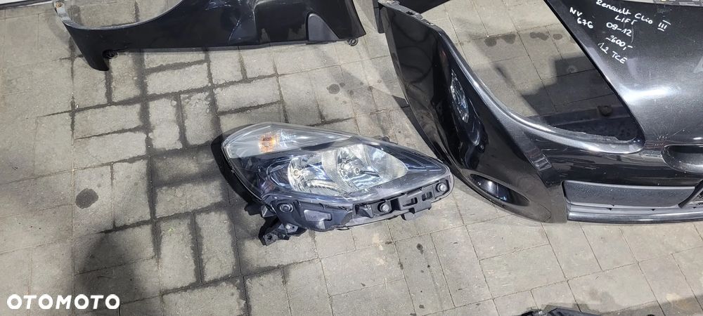 Renault Clio III lift 09-12 5d 1.2 TCE Maska zderzak blotniki lampy pas zestaw NV676 - 3