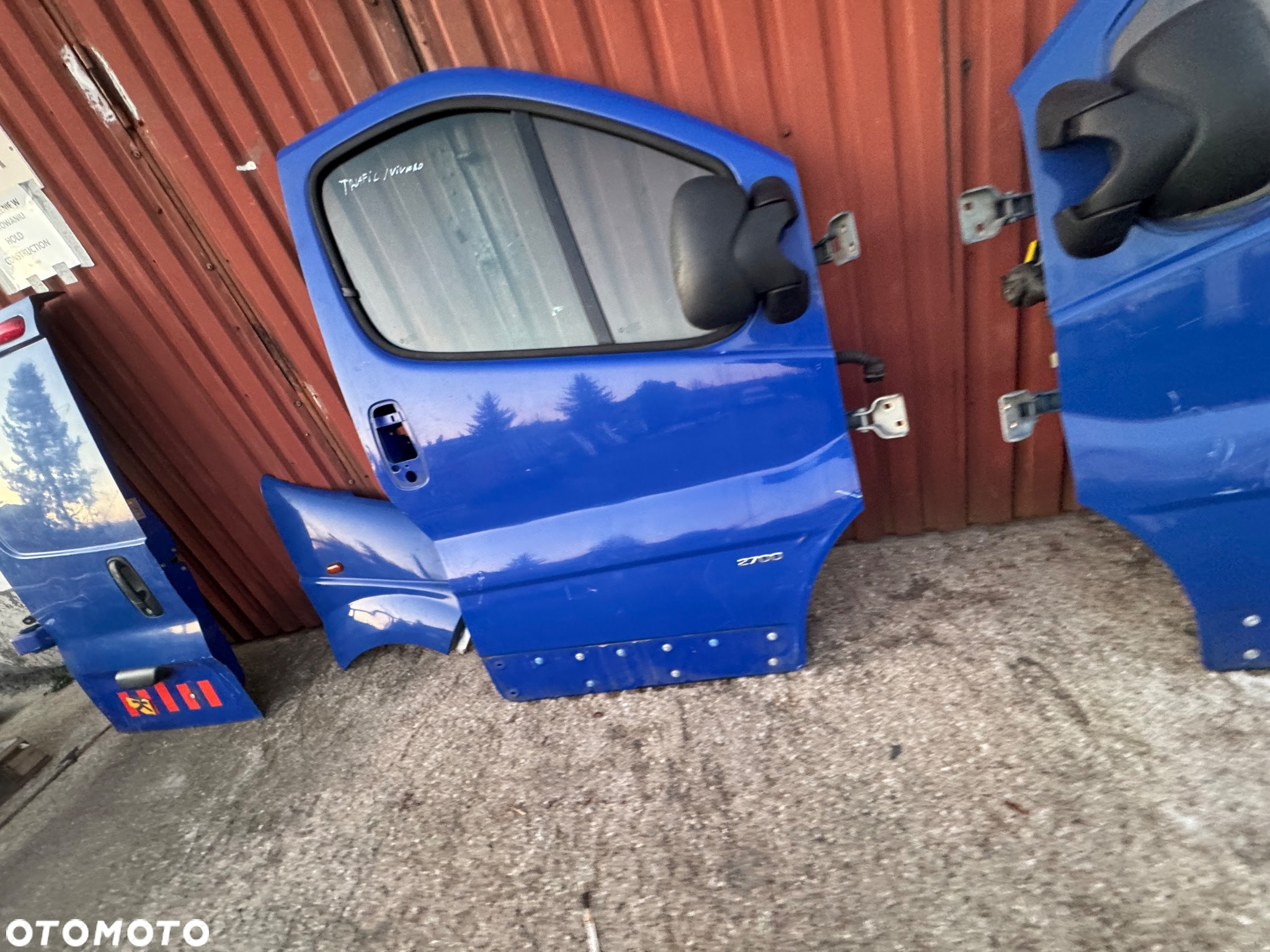 Opel movano renault trafic błotnik prawy drzwi przód przednie prawe lewe niebieskie niebieski tył tylne lewe skrzydło drzwi tylne tył - 9