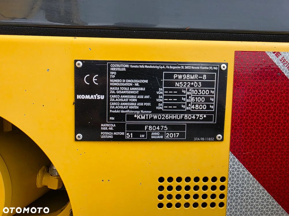 Komatsu PW 98MR-8, 2017 ROK, 5200 MTH, BEZ DPF i ADBLUE - 29