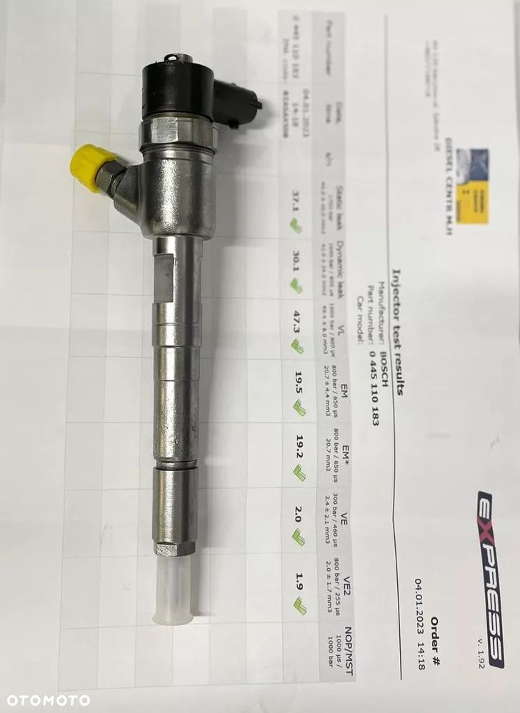 Regenerowany wtryskiwacz BOSCH 0445110183 0986435102 - 2