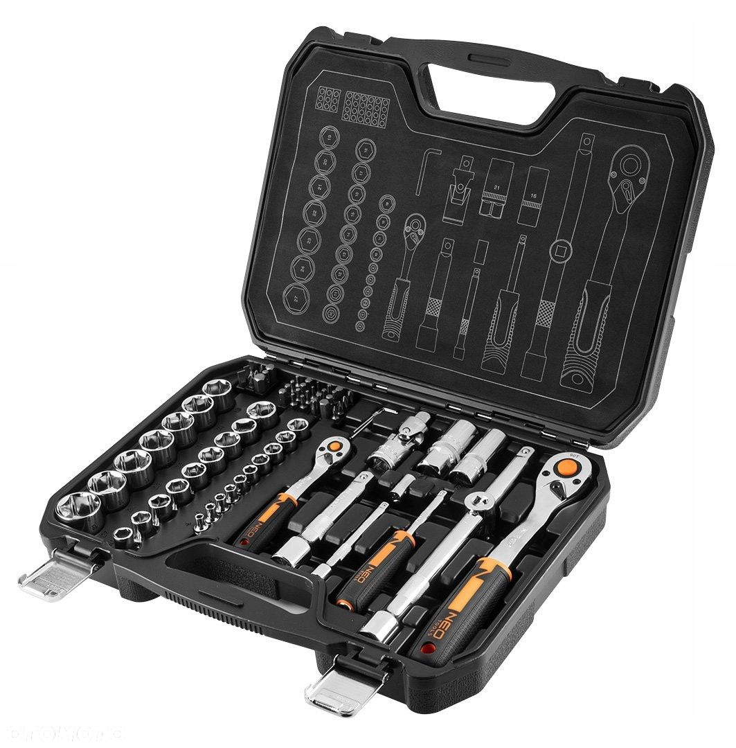 NEO ZESTAW KLUCZY NASADOWYCH 73E 1/2" 1/4" NASADKI BITY SATYNA  TORX 40SZT - 2