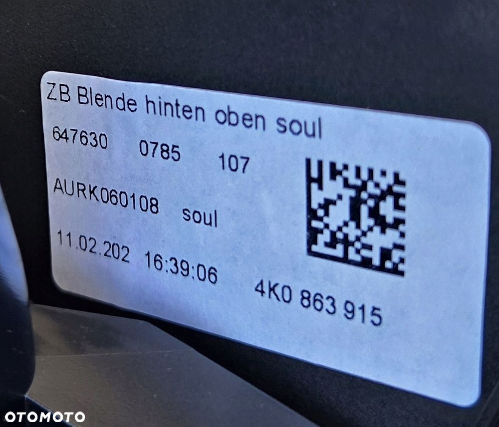 AUDI A6 S6 RS6 A7 S7 RS7 C8 4K KRATKA NAWIEWU TYŁ TYLNA 4K0819203D - 6