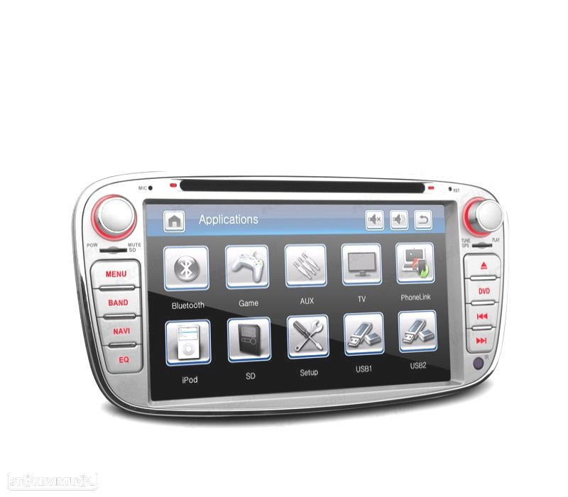 AUTO RADIO 2DIN 7" PARA FORD REDONDO COR CINZA USB GPS TACTIL HD - 4