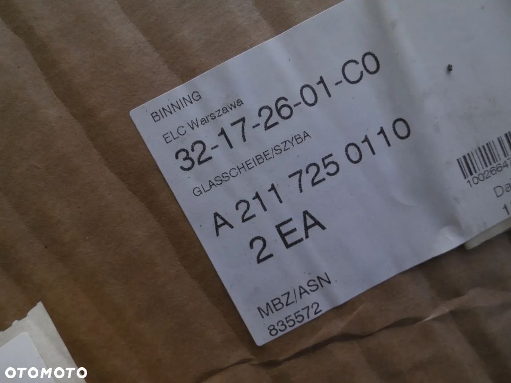 NOWA MERCEDES E KLASA W211 211 SZYBA W DRZWI PRZEDNIA LEWA ZIELONA A2117250110 - 4
