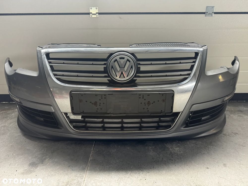 ZDERZAK PRZÓD KOMPLETNY PASSAT B6 R LINE SPRYSKIWACZE POD XENON - 1