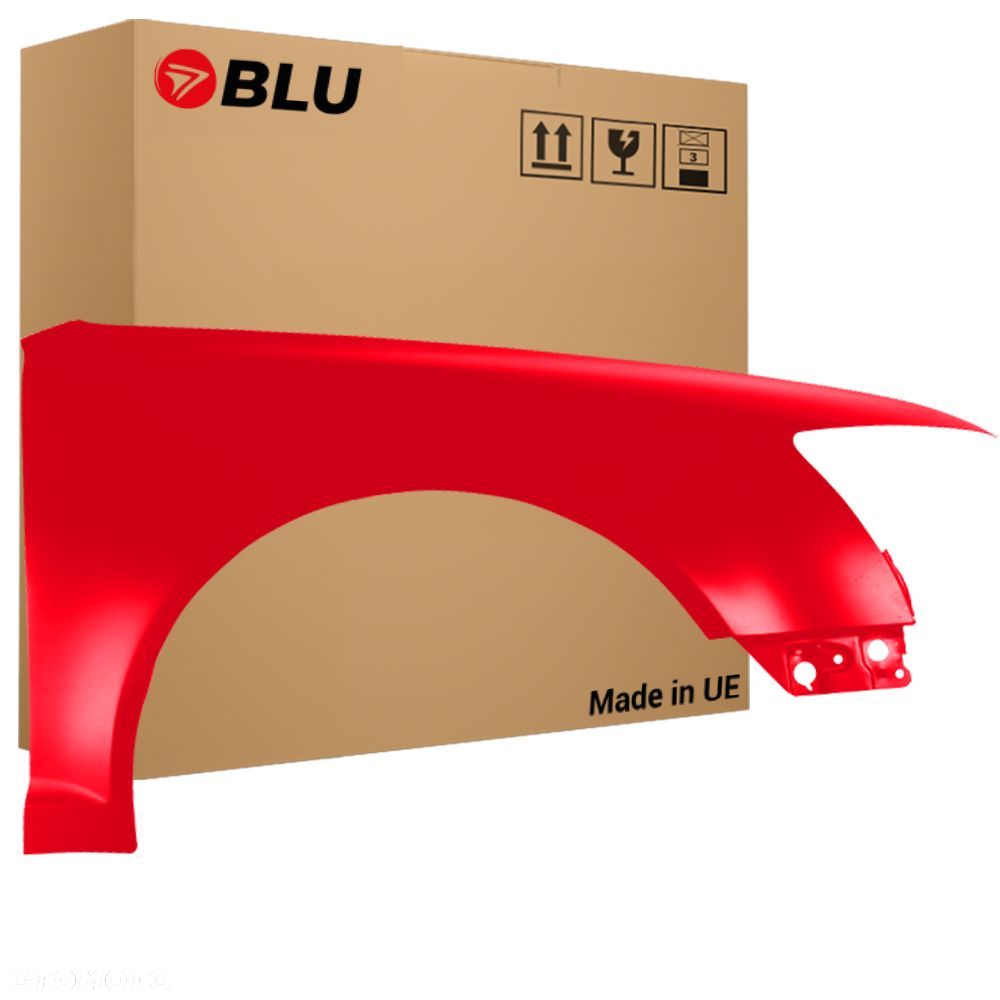 BLU Błotnik Audi A6 C6 Lift LZ3M Prawy Czerwony 2008-2011 przód MisanoRot