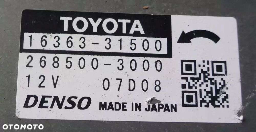 Toyota RAV4 Wentylator Chłodnicy 16363-31500 - 5