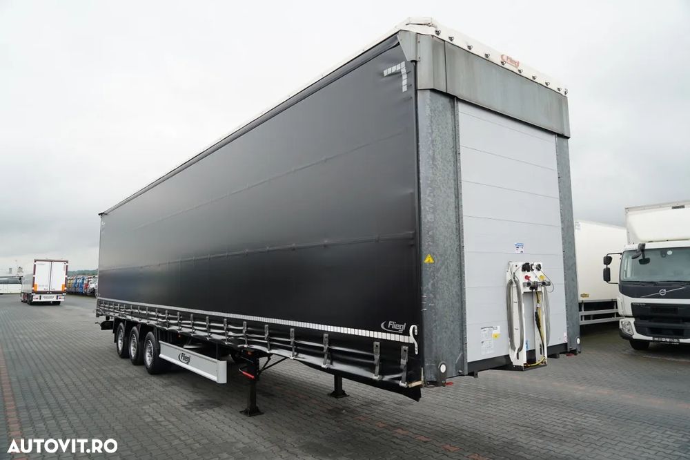 Fliegl / SEMIREMORCĂ CU PRELATĂ (CURTAINSIDER) / MEGA / AXĂ RIDICABILĂ / ACOPERIȘ RIDICABIL / - 8