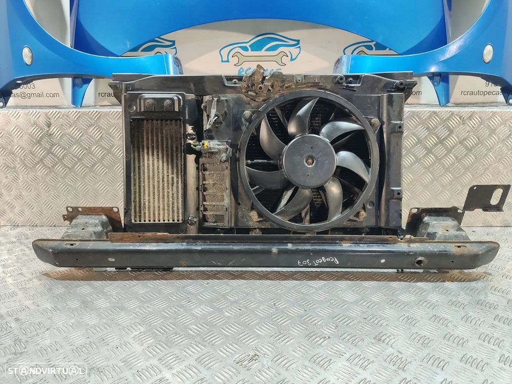 FRENTE COMPLETA PEUGEOT 307 3 A/C CAPOT PARACHOQUES GUARDA-LAMAS OTICAS RADIADOR VENTILADOR FRENTE FIBRA REFORÇO - 9