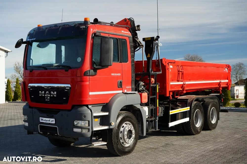 MAN TGS 33.400 / 6x4 / BASCUNĂ CU 2 LATE / BASCUNĂ HIDROBRATĂ + HDS PALFINGER PK 15500 / PILOT / MANUALĂ - 8