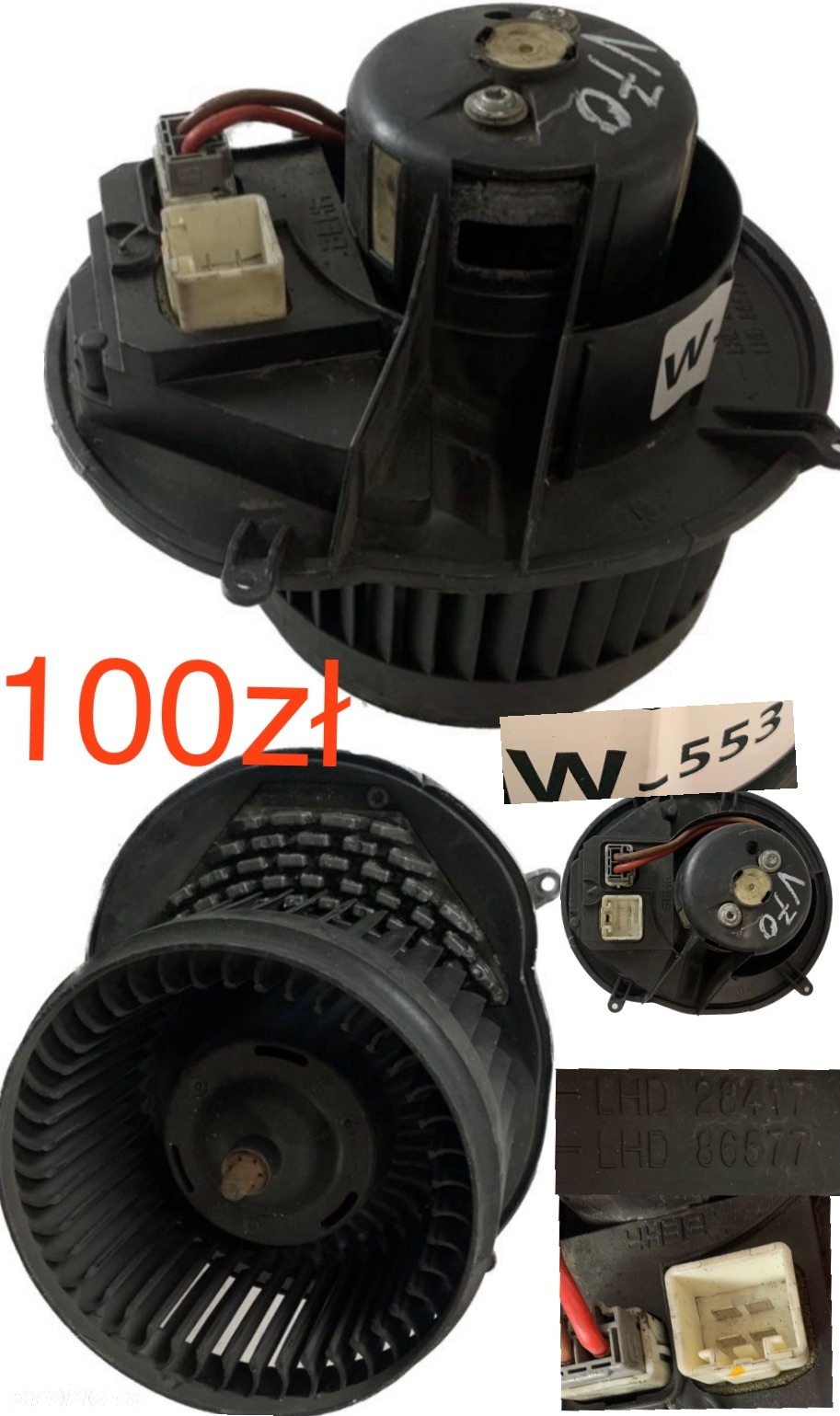 Wentylator dmuchawa nagrzewnicy Renault Clio V Captur II 2019r-> BMW F10 F11 F01 F12 F13 2010-2018r Volkswagen T6 Berlingo III Partner III Chevrolet Captiva Opel Antara 2006-2011r Volvo V70 S60 XC70 XC90 BMW F20 F21 F30 F31 2011-2018r BMW 5 E60 E61 MINI F56 Cooper 2006-2020r Mercedes W210 W211 - 7